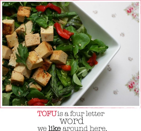 Tofu over greens w-type