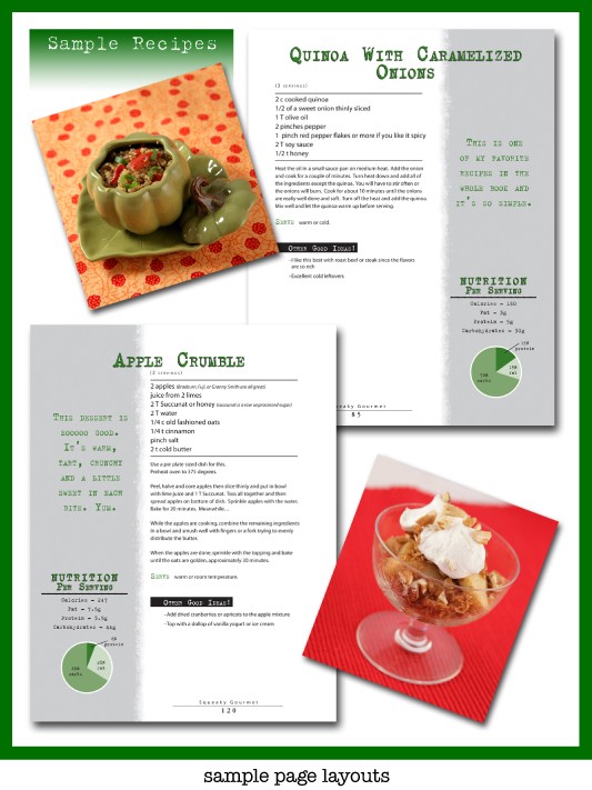 cookbook recipe page layout