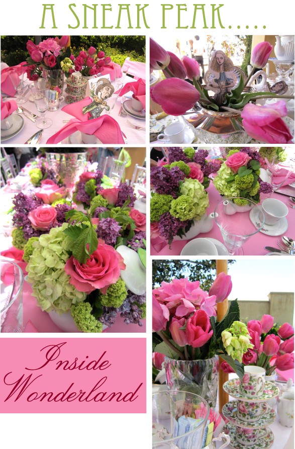Pink & green floral arrangements