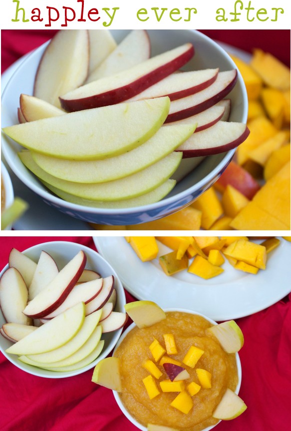Homemade mango applesauce