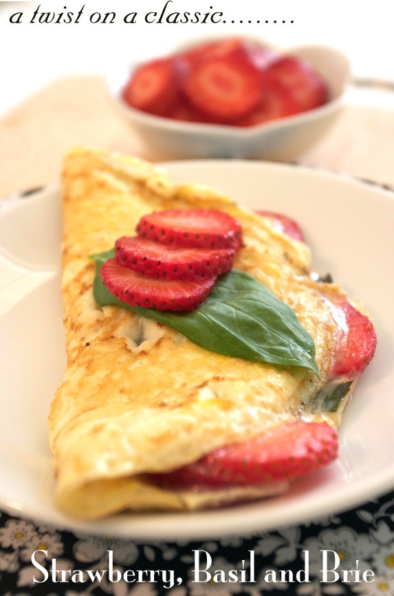 Healthy sweet & savory fruit & cheese omelet