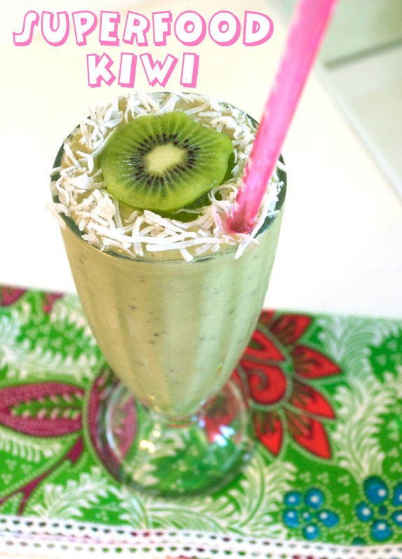 Green summer fruit shake with essential vitamins and minerals
