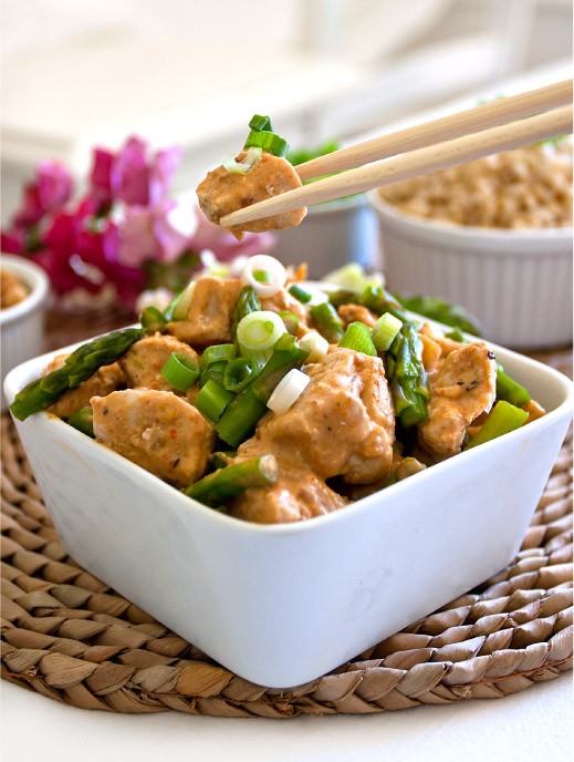 Chicken with Coconut-Lime Peanut Sauce | Recipe on MarlaMeridith.com