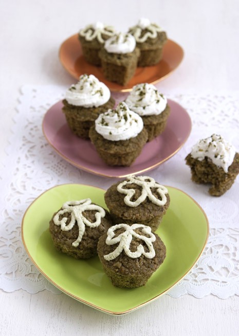 Green tea nut muffins for St. Patrick's Day breakfast