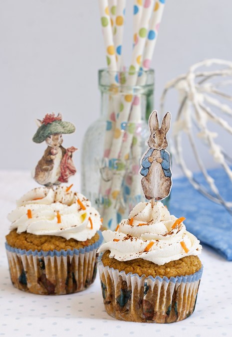 Peter Rabbit Carrot Cake Cupcakes | gluten free recipe on MarlaMeridith.com