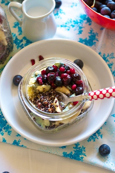 Fruit & Egg Quinoa Breakfast Parfaits...a healthy #glutenfree #recipe to kickstart your healthy morning! MarlaMeridith.com ( @marlameridith )