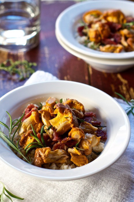 Wild mushrooms with bacon and herbs by Marla Meridith