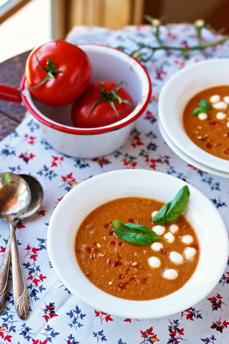 Tomato Soup recipe with Bocconcini mozzarella cheese balls