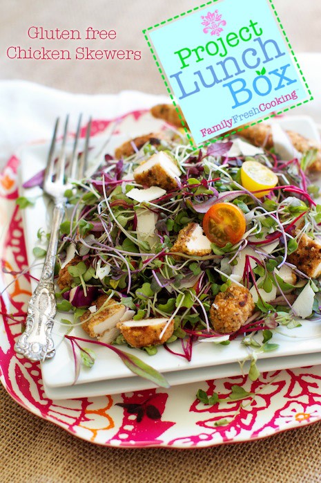 Gluten free chicken nuggets micro greens salad Project Lunch Box