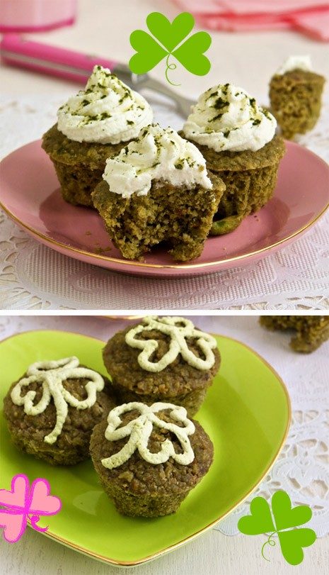 Try these Healthy Matcha Green Tea Muffins for St. Patrick's Day! #recipe MarlaMeridith.com