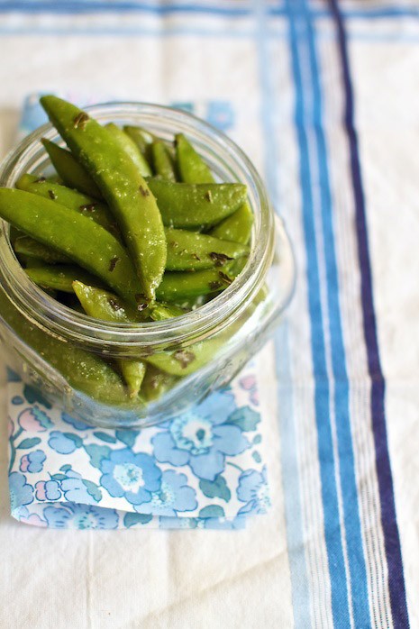 A healthy side dish in a snap! Easy Herbed Sugar Snap Peas recipe.