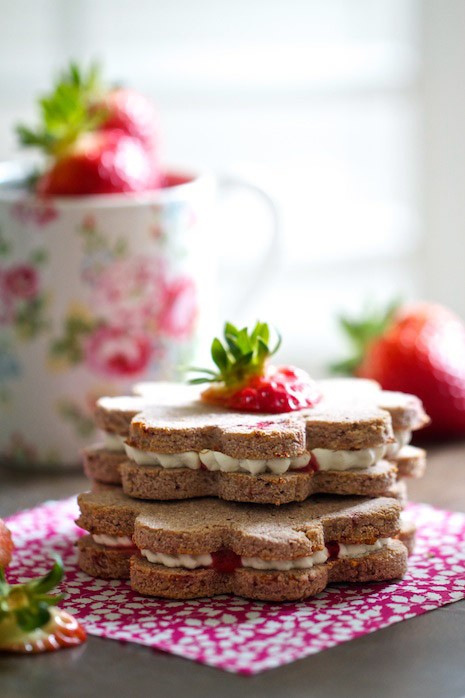 Sunny Strawberry Sandwich Cookies Recipe { gluten Free + vegan } | MarlaMeridith.com