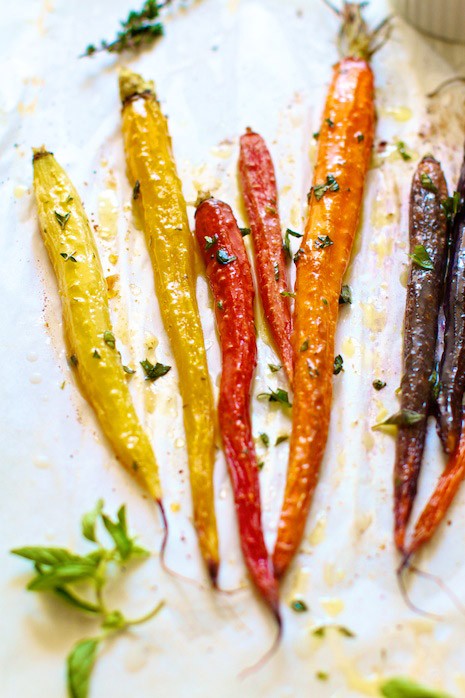 Rainbow carrots with herbs and ghee on MarlaMeridith.com blog