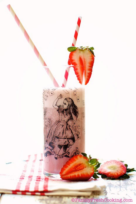 Homemade Strawberry Milk Recipe | a healthy pink drink on MarlaMeridith.com