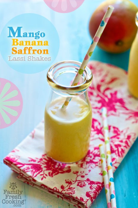 Mango Banana Saffron Lassi Shakes | MarlaMeridith.com