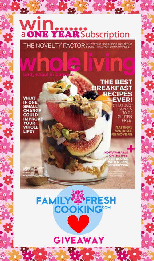 Whole Living Magazine Giveaway on MarlaMeridith.com