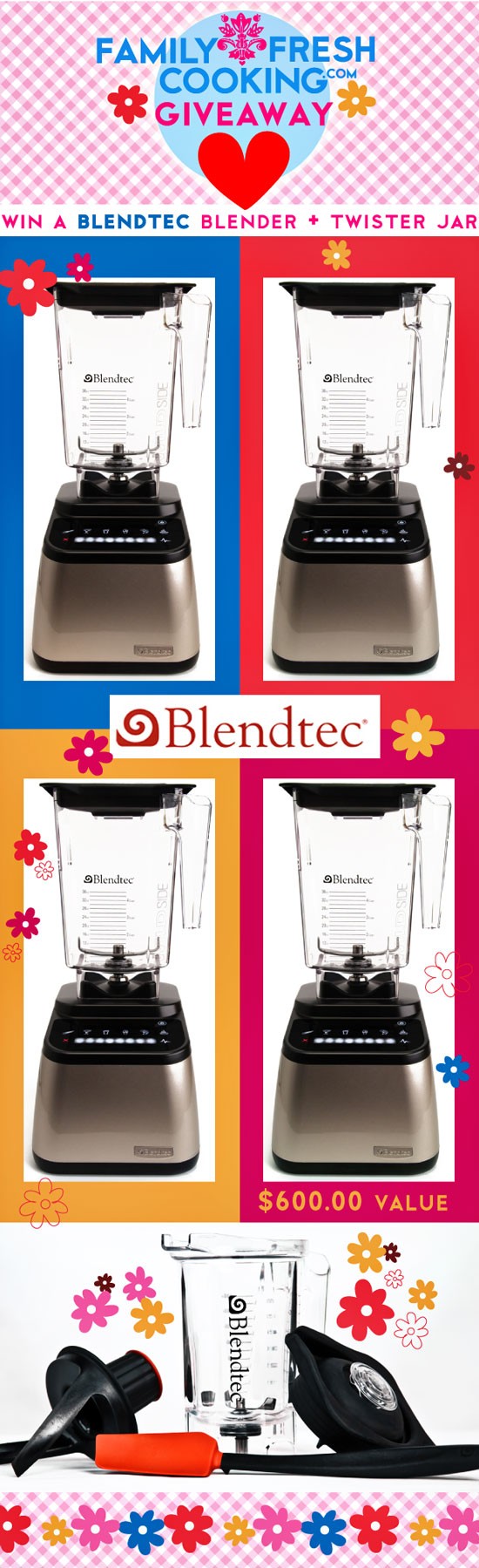 Win a Blendtec Blender + Twister Jar :) Giveaway on MarlaMeridith.com 
