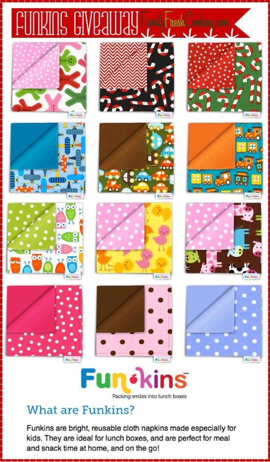 Funkins ~ Washable Cotton Fabric Napkins | Giveaway on MarlaMeridith.com #projectlunchbox