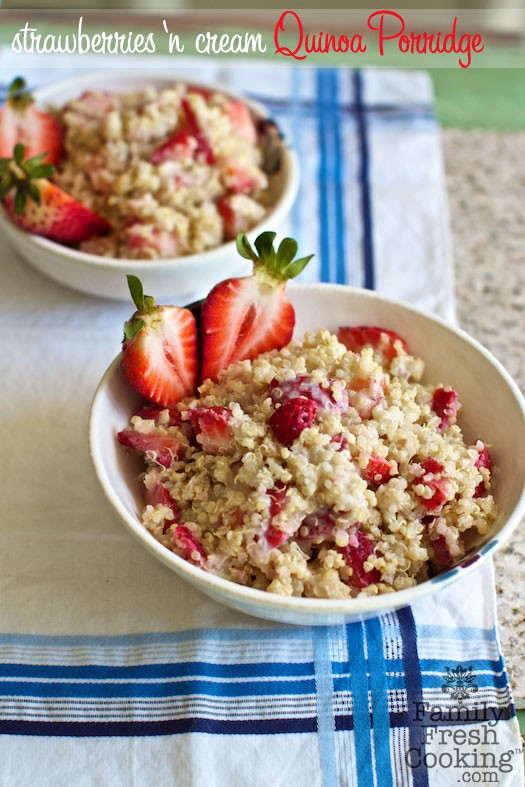 Strawberries 'n Cream Quinoa Porridge | Breakfast Recipe | MarlaMeridith.com