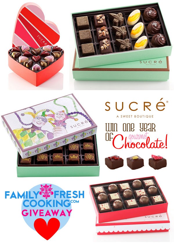 Win One Year of Gourmet Sucré Chocolate from MarlaMeridith.com  #giveaway