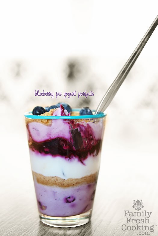 Blueberry pie yogurt parfaits