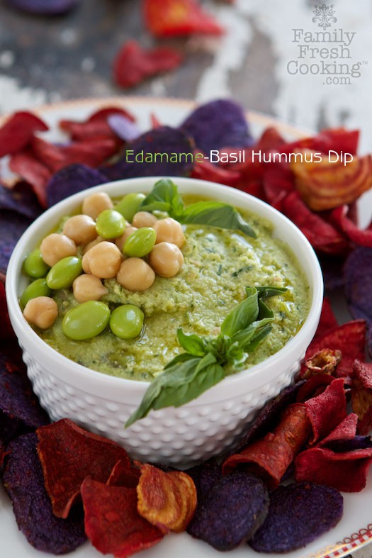 Edamame Basil Hummus Dip | Gluten Free & Vegan Recipe on MarlaMeridith.com ( @marlameridith )