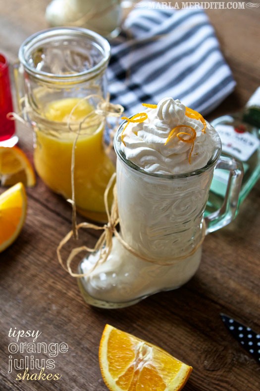 Tipsy Orange Julius Shakes | Make 'em with or without the booze! recipe on MarlaMeridith.com