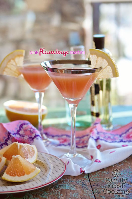 Pink Flamingo Martini | a cocktail recipe on MarlaMeridith.com PERFECT for Mother's Day, Showers & Brunch!
