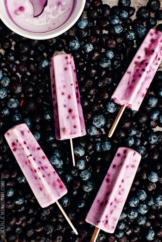 Blueberry Sour Cream Popsicles: MarlaMeridith.com