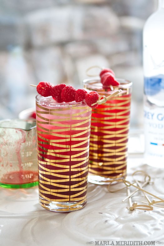 Red Raspberry Rascal Cocktail | recipe on MarlaMeridith.com