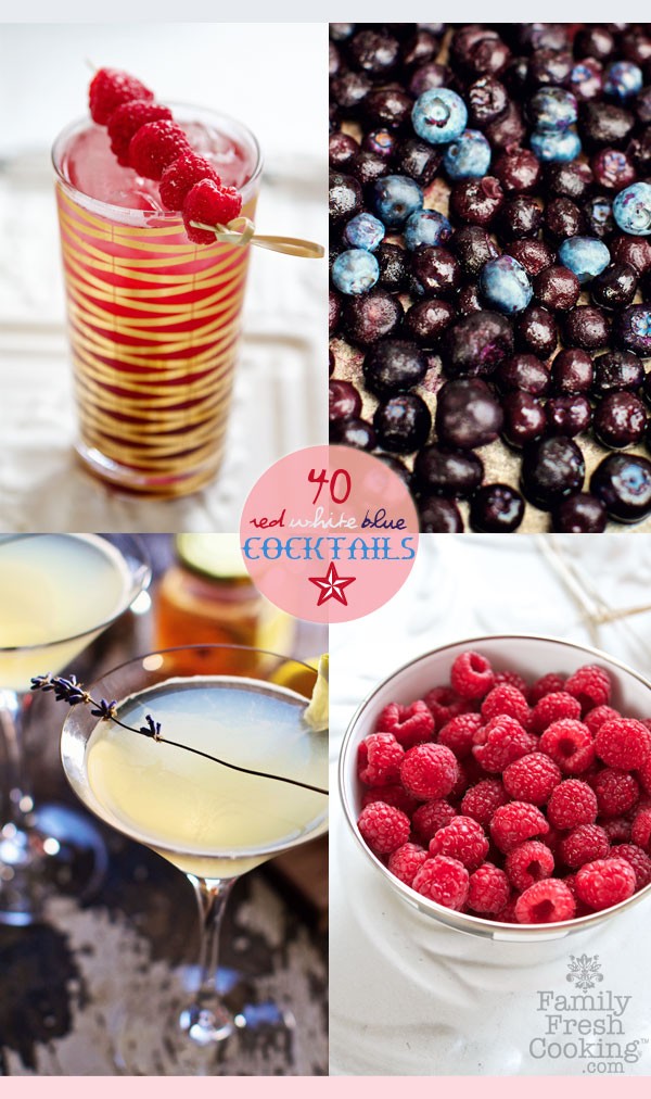 40 Festive! Red + White + Blue Cocktail Recipes | MarlaMeridith.com