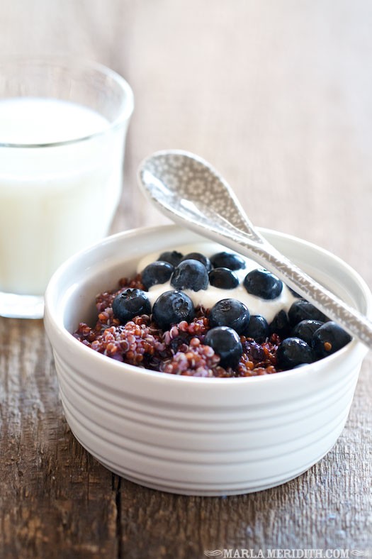 Blueberry Quinoa | Delicious, gluten-free breakfast | MarlaMeridith.com