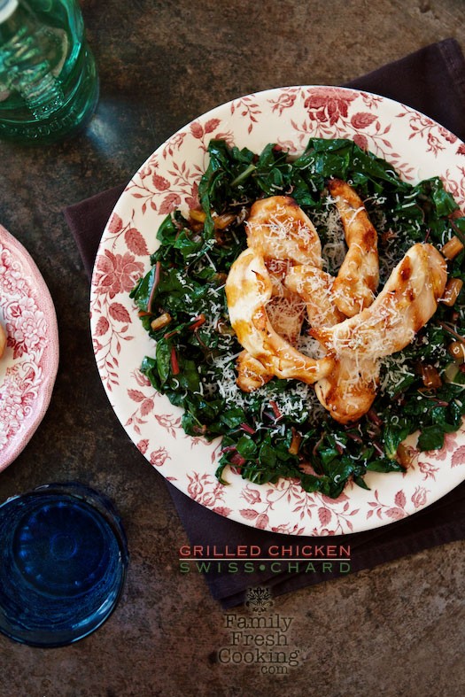 Grilled Chicken with Rainbow Chard | Gluten Free, Paleo recipe | MarlaMeridith.com