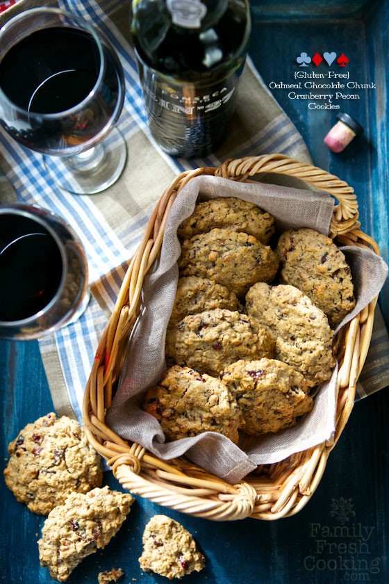Gluten-Free Oatmeal, Chocolate Chunk & Cranberry Pecan Cookies | MarlaMeridith.com