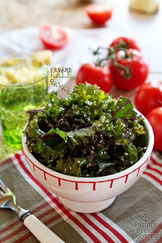 Sesame Kale Salad | MarlaMeridith.com