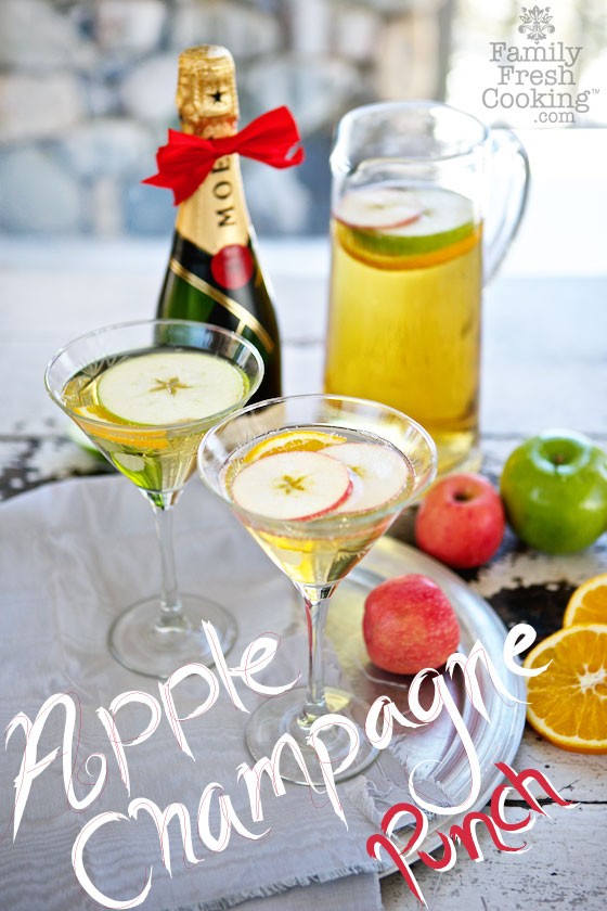 Champagne Apple Punch recipe | The PERFECT Party Cocktail | MarlaMeridith.com 