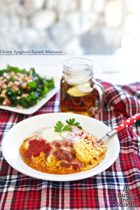Cheesy Spaghetti Squash Marinara | Gluten Free, Grain Free Recipe on MarlaMeridith.com