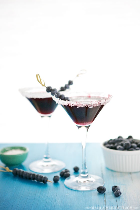 Blueberry Martini Cocktails | MarlaMeridith.com