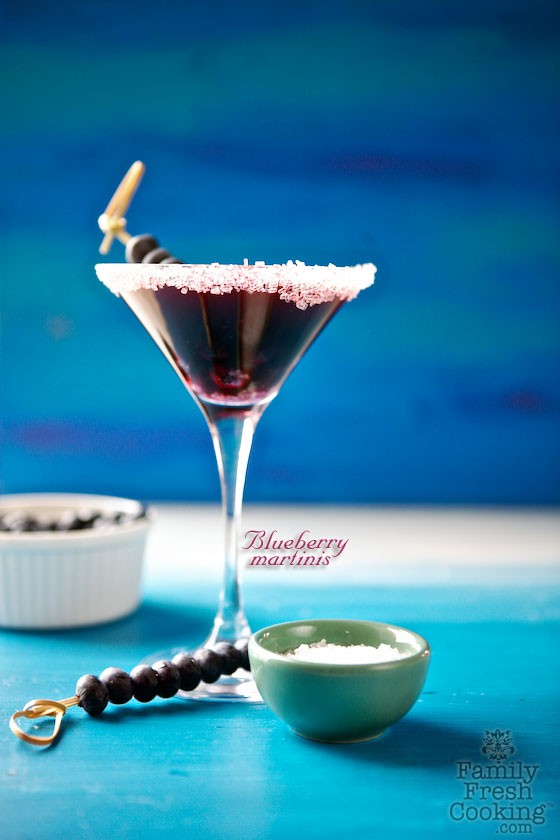 Blueberry Martini Cocktails, the perfect drink for summer entertaining! Get the recipe on MarlaMeridith.com