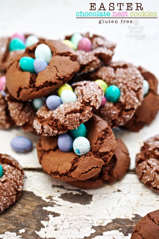 EASTER Chocolate Nest Crinkle Cookies | FamilyFreshCooking #glutenfree