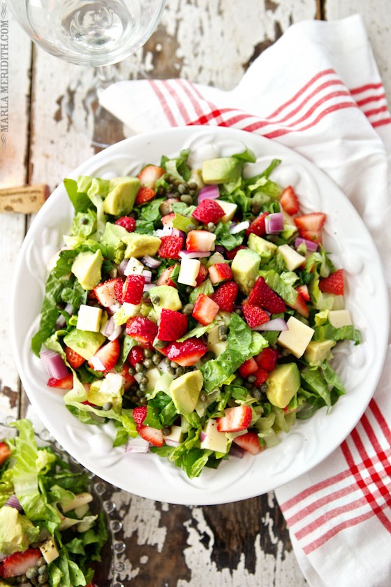 Strawberry, Avocado & Asiago Spring Salad | Get this fresh & healthy recipe on MarlaMeridith.com