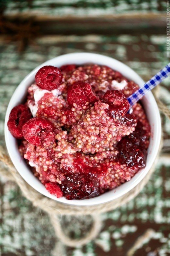 Raspberry Lovers Quinoa Breakfast | MarlaMeridith.com