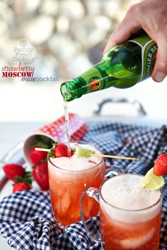 Strawberry Moscow Mule Cocktail | MarlaMeridith.com