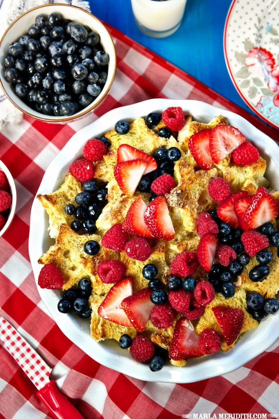 Baked French Toast with Berries & Vanilla Syrup from Sweet Paul's Eat & Make | MarlaMeridith.com