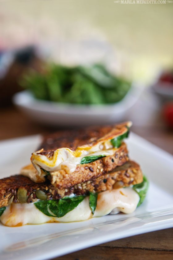 Grilled Cheese with Baby Spinach | MarlaMeridith.com ( @marlameridith )
