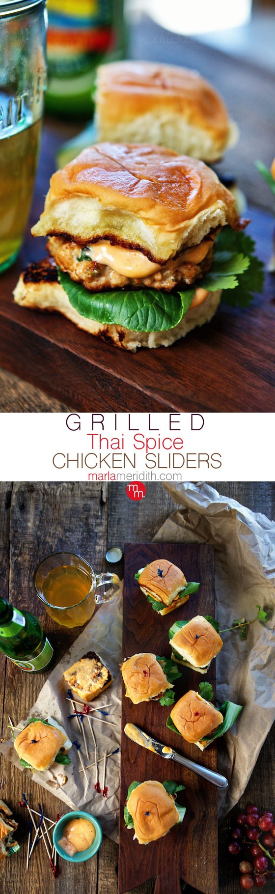 Grilled Thai Spice Chicken Sliders | MarlaMeridith.com