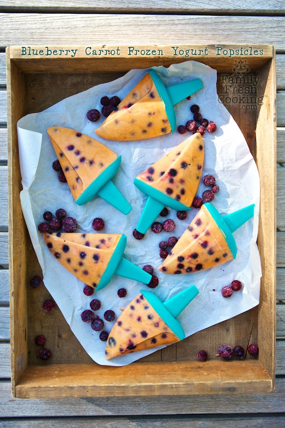 Summer tastes oh so sweet with these Creamy Carrot Blueberry Popsicles. Get the refreshing recipe on MarlaMeridith.com