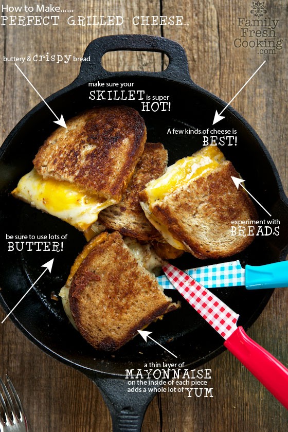 Cast Iron Skillet Grilled Cheese | MarlaMeridith.com #backtoschool #lunchbox