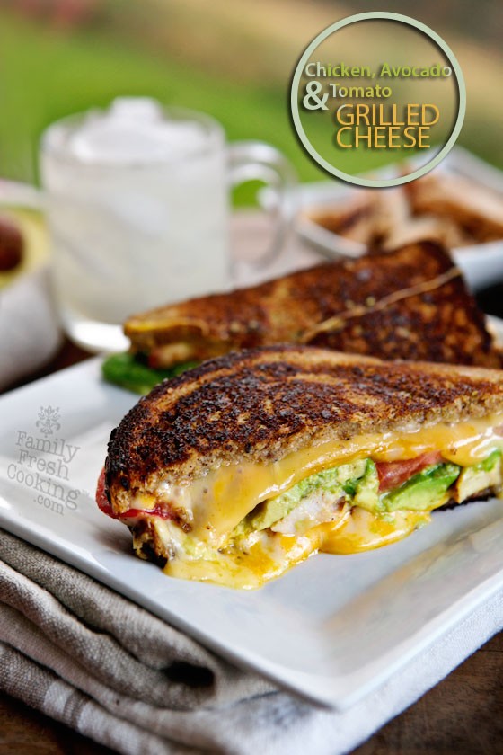 Chicken, Avocado & Tomato Grilled Cheese | MarlaMeridith.com