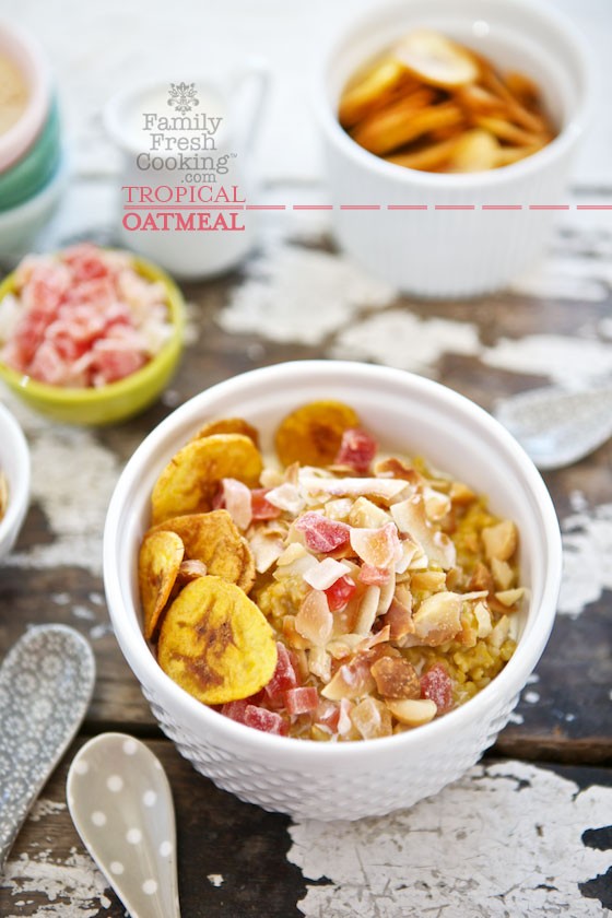 Tropical Steel Cut Oatmeal |a sweet & satisfying breakfast | MarlaMeridith.com #vegan